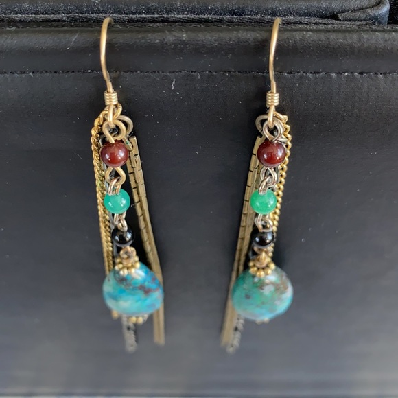 Upcycled vintage chain earrings - Picture 5 of 6